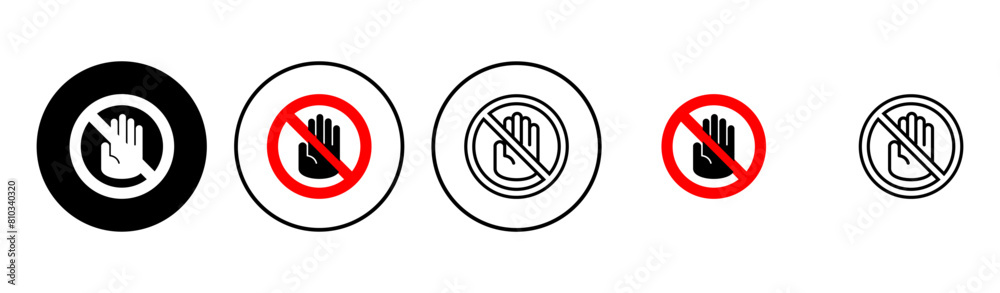 Stop icon set. stop road sign. hand stop icon vector Stop icon set. stop road sign. hand stop icon vector