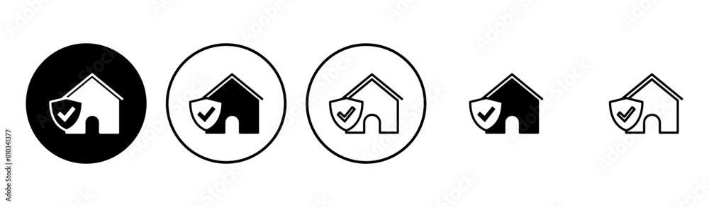 House insurance icon set. house protection icon. House insurance icon set. house protection icon.