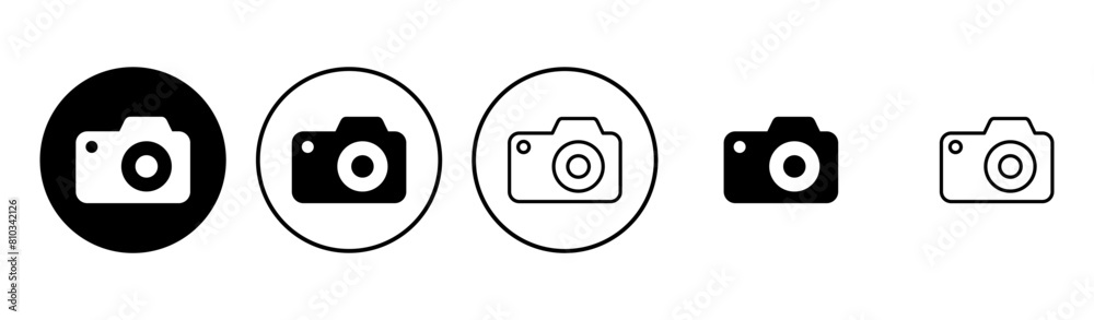 Camera icon set. photo camera icon. camera photography icon.