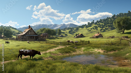 a ranch landscape, 목장 풍경