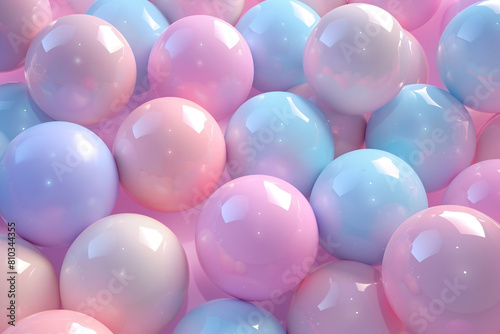 Abstract background with soft colored balls. 3D animation. 4K. 3840x2160.