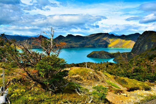 Nordenskjöld lake in Torres del Paine National Park (Patagonia, Magallanes Region of southern Chile) photo