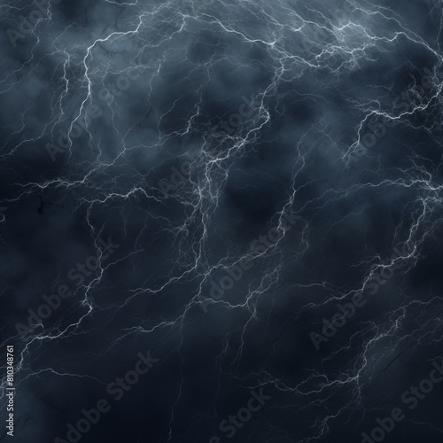 An intense display of lightning bolts illuminating the stormy night sky
