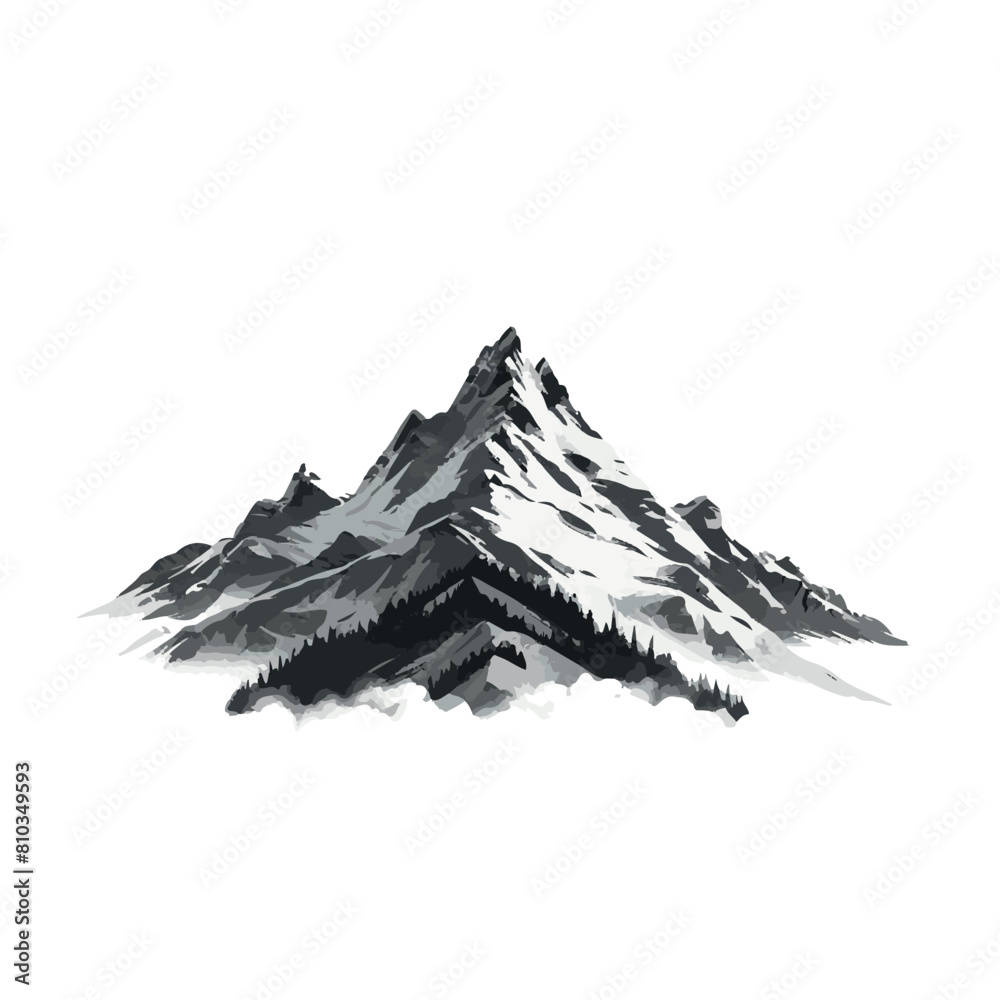 Mountain line in cartoon, doodle style. Image for t-shirt, web, mobile apps and ui. Isolated 2d vector illustration in logo, icon, sketch style, Eps 10. AI Generative