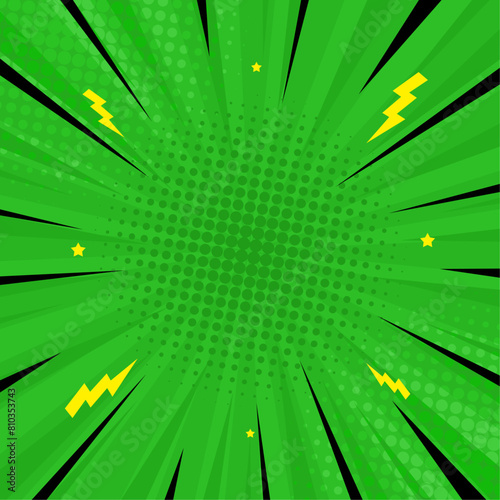 Pop art green comics book cartoon magazine cover. Cartoon funny retro
