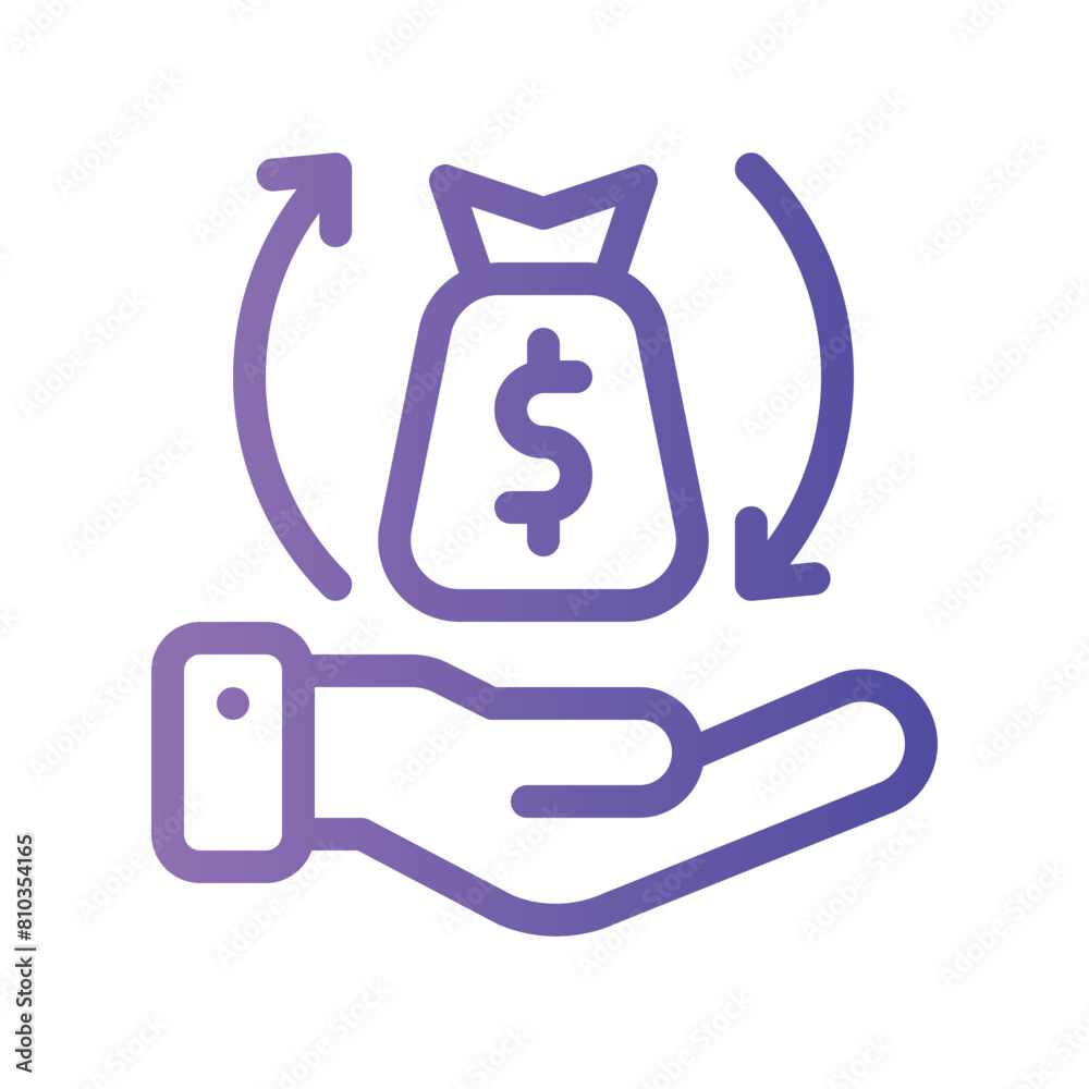 return on investment gradient icon return on investment gradient icon