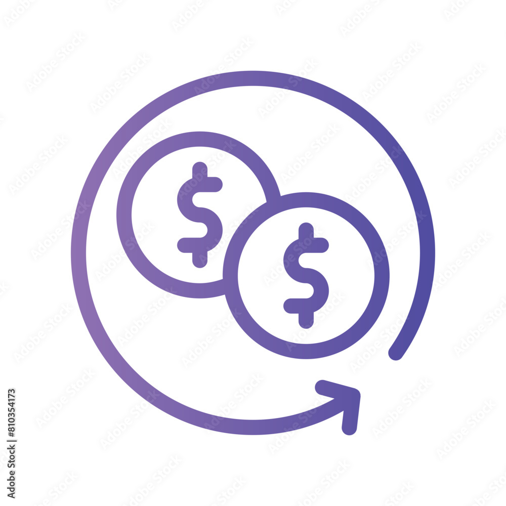 return on investment gradient icon return on investment gradient icon