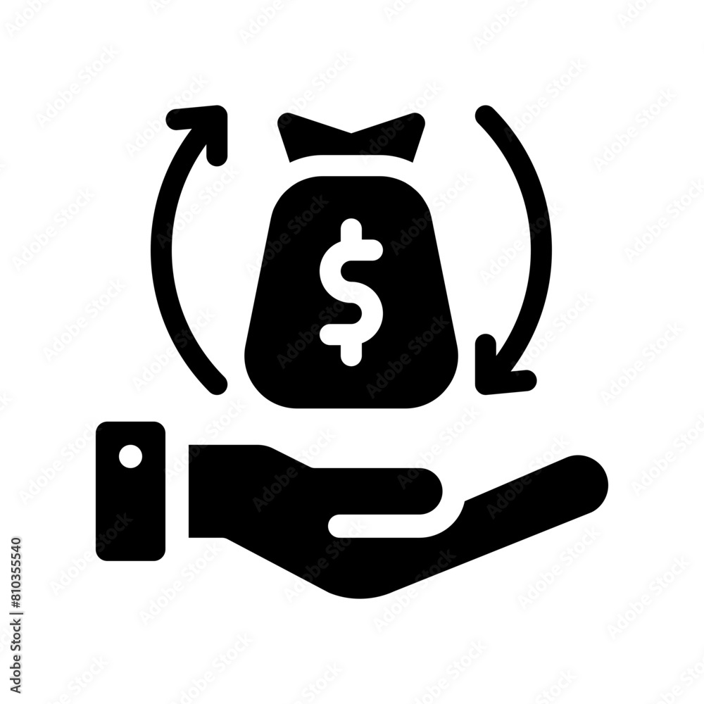 return on investment glyph icon return on investment glyph icon