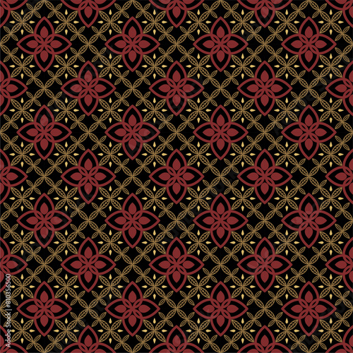 Vector Javanese ethnic batik pattern template with a beautiful and elegant natural color combination