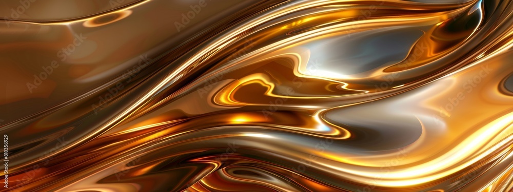 3d render of abstract twisted golden metallic shapes, smooth curves, glossy metal surface, elegant curves, gradient background, shiny and reflective lighting, high resolution. 3d render of abstract twisted golden metallic shapes, smooth curves, glossy metal surface, elegant curves, gradient background, shiny and reflective lighting, high resolution.