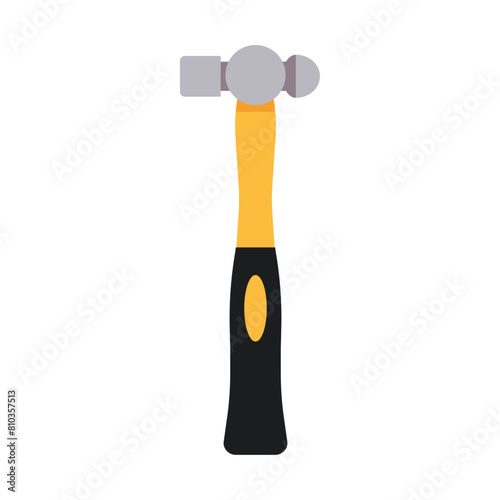 Ball Peen Hammer Tool for Metalworking and Fabrication Projects, Vector Flat Illustration Design