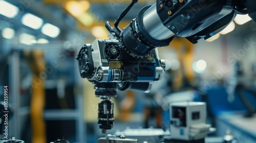 A close-up of the robotic arm's camera. The camera is used to identify the items being picked up. The camera is also used to ensure that the items are being placed correctly.