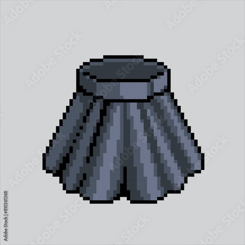 Pixel art illustration Skirt. Pixelated Skirt. Skirt Fashion pixelated for the pixel art game and icon for website and video game. old school retro.