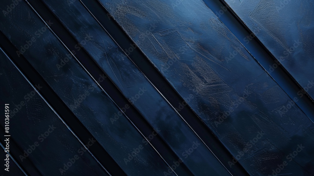 Obraz premium Dark blue background with diagonal lines, representing the geometric shape of paper. 