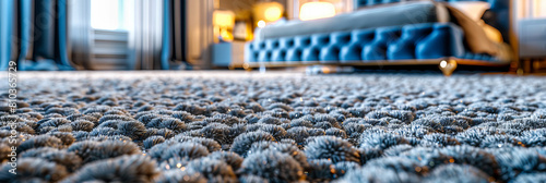 Detailed Texture of a Brown Carpet, Close-up of the Soft and Woven Fabric, Home Decor Element