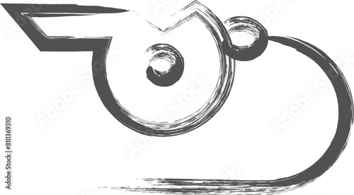 スポーツ関連の筆書き単品イラスト　笛