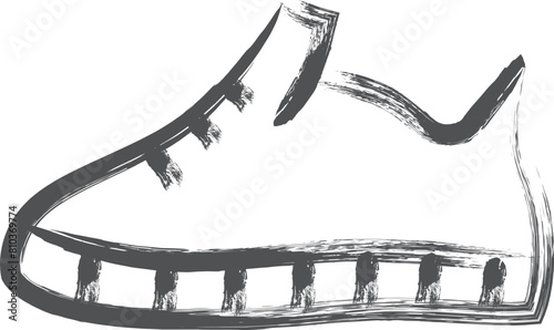 スポーツ関連の筆書き単品イラスト　シューズ