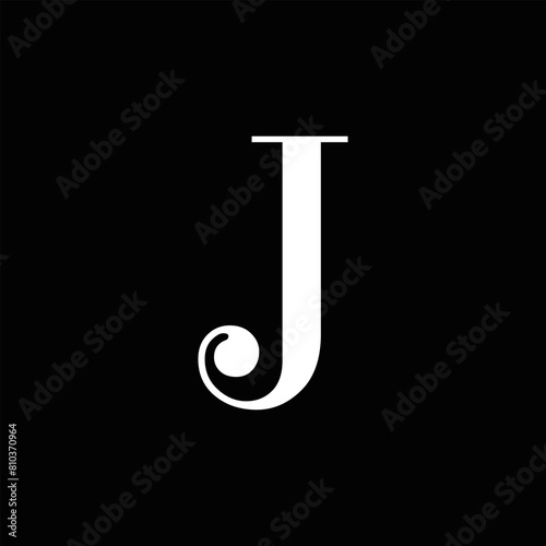 J letter logo, Letter J logo, J letter icon Design black background. Luxury J letter 