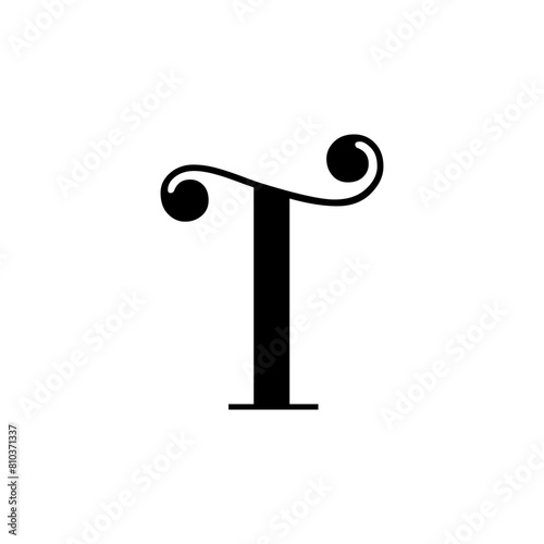 T letter logo, Letter T logo, T letter icon Design black background. Luxury T letter 
