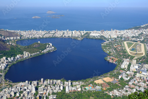 Cityscape of Rio de Janeiro seeing from Corcovado mountain photo