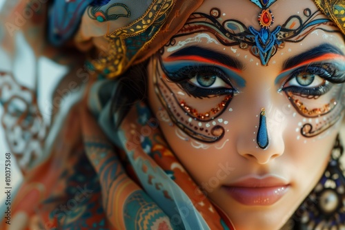 arabian princess with paintings on her face