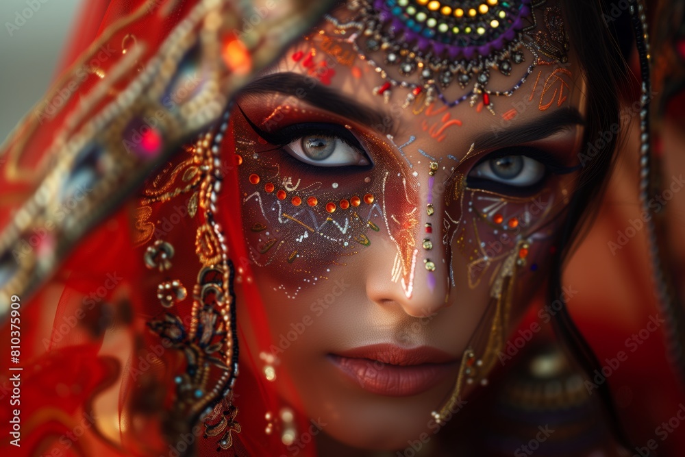 arabian princess with paintings on her face