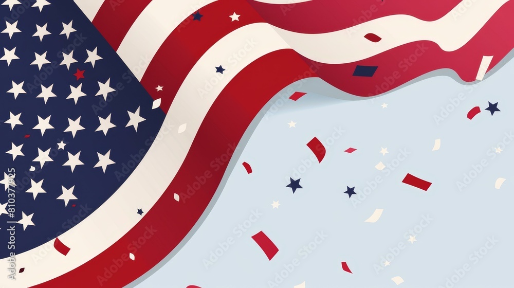 Fototapeta premium Memorial Day banner honoring heroes with bold text and a clean design, Ai Generated