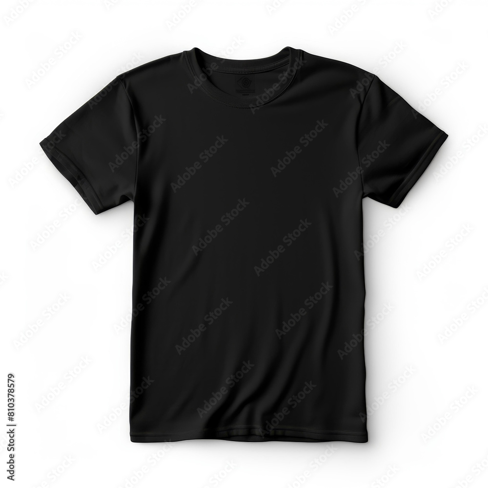 Sleek black tshirt template on a crisp white background. Perfect for design mockups, Ai Generated Sleek black tshirt template on a crisp white background. Perfect for design mockups, Ai Generated