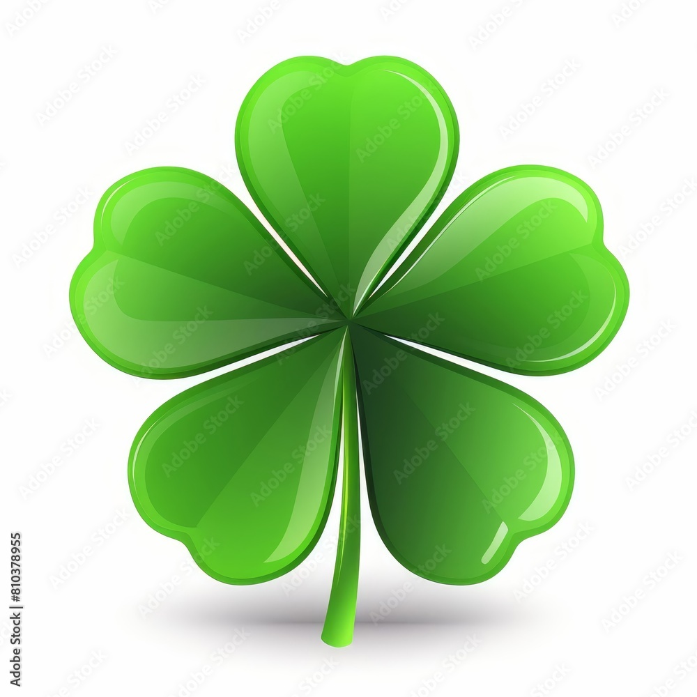 Icon of a flat design fourleaf clover for good luck, Ai Generated Icon of a flat design fourleaf clover for good luck, Ai Generated