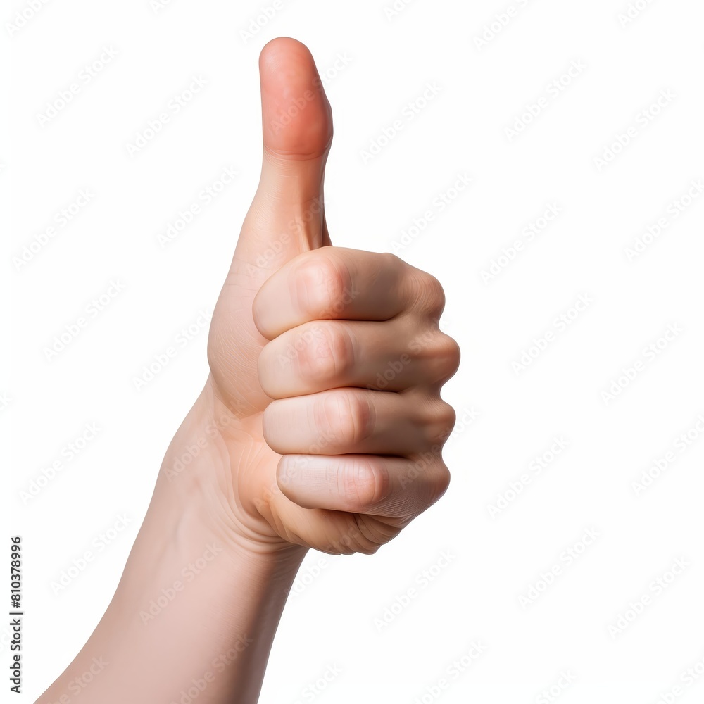Hand giving a thumbs up bursting through a thin barrier, Ai Generated Hand giving a thumbs up bursting through a thin barrier, Ai Generated