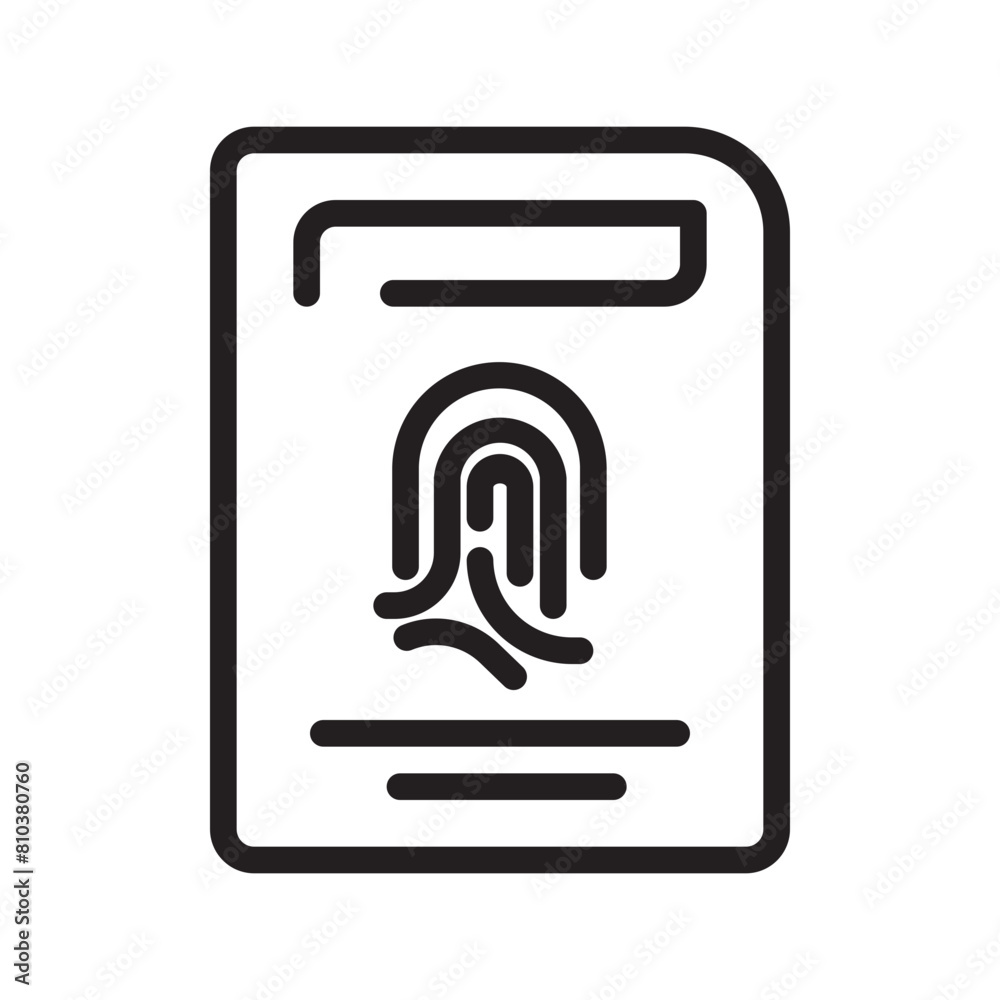 Evidence Fingerprint Identification Line Icon Evidence Fingerprint Identification Line Icon