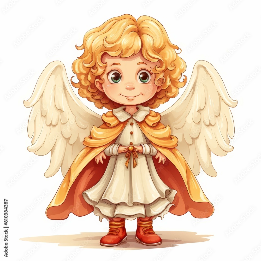 Adorable cartoon Christmas angel boy, vividly drawn, isolated on a white background, Ai Generated Adorable cartoon Christmas angel boy, vividly drawn, isolated on a white background, Ai Generated