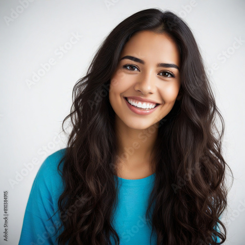 Smiling happy  hispanic young woman 