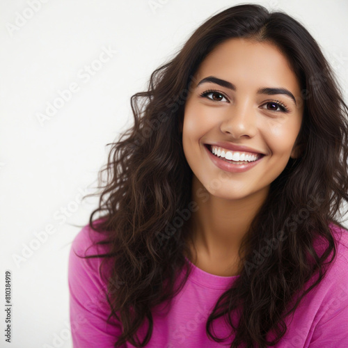 Smiling happy  hispanic young woman 