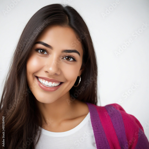 Smiling happy  hispanic young woman 