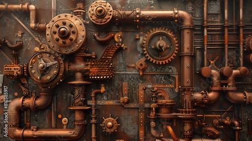 a steampunk-inspired industrial background texture