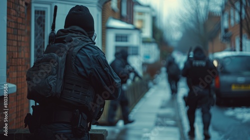 Against the backdrop of the roadside Law enforcement officers Revealing the obvious tension. As the team coordinates its efforts to counter the threat quickly and efficiently to apprehend the perpetra
