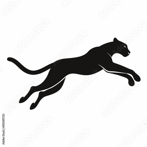 minimal Cheetah vector silhouette  solid black color silhouette  4 
