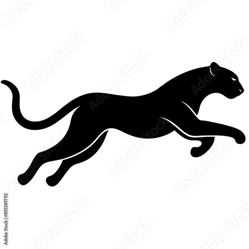 minimal Cheetah vector silhouette  solid black color silhouette  12 