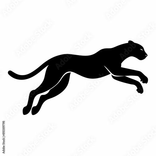 minimal Cheetah vector silhouette  solid black color silhouette  14 