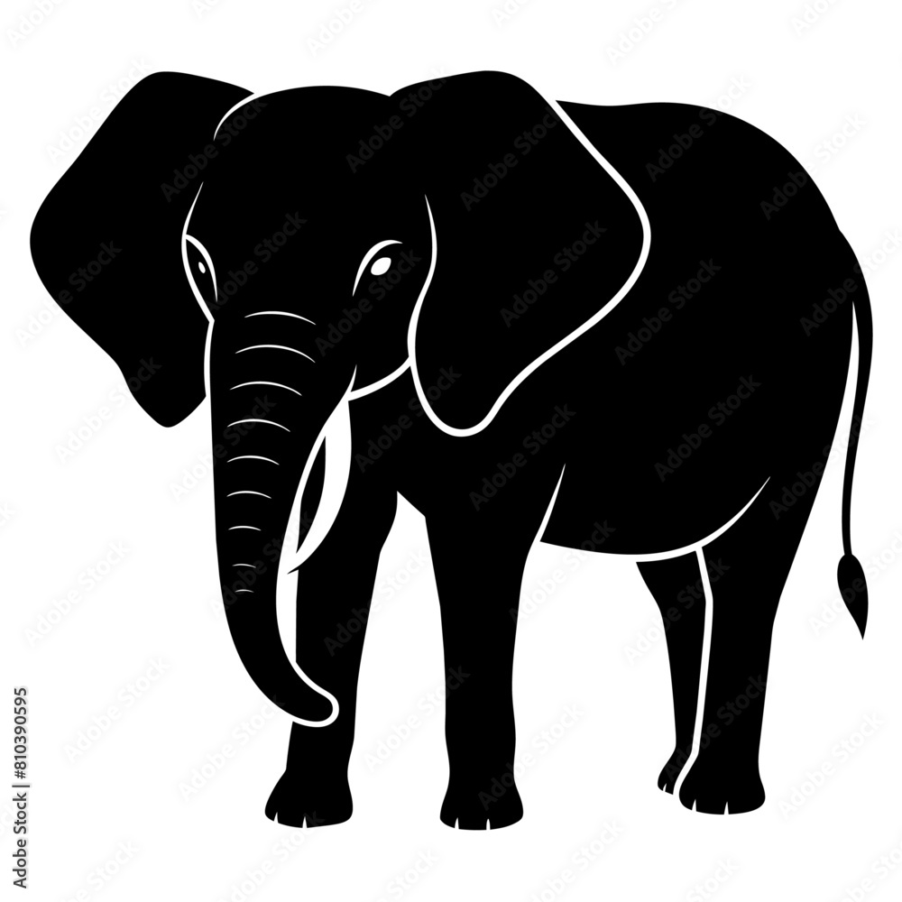 vector silhouette of an African elephant pose on a white background (10) vector silhouette of an African elephant pose on a white background (10)