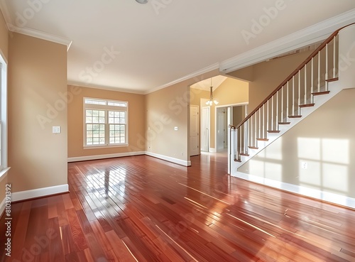 An empty new home with light tan walls and white trim