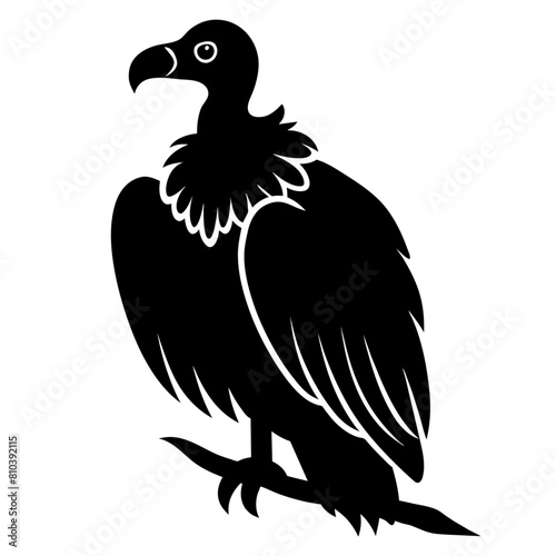 Big griffon vulture ‍flying vector silhouette (24)