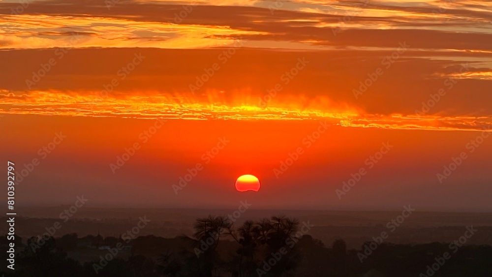 sunset over the mountains