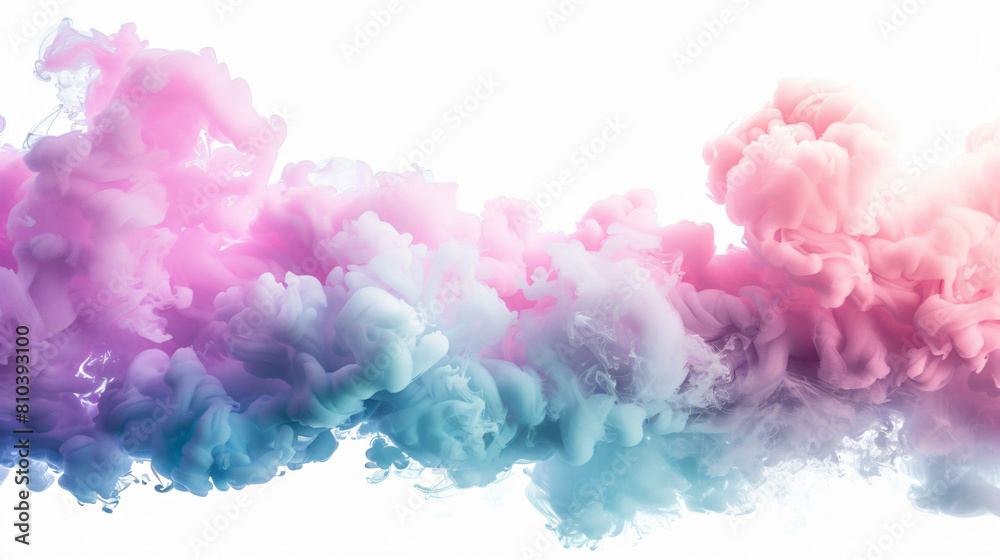 pink party fog. Isolated blue, teal, purple , aqua smoke cloud or think cloud. 3D special effects fog clouds graphic for white background