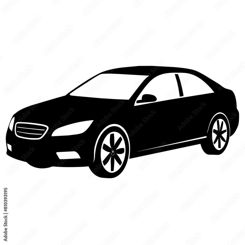 car silhouette illustration, silhouette vector isolated on a white background (27)