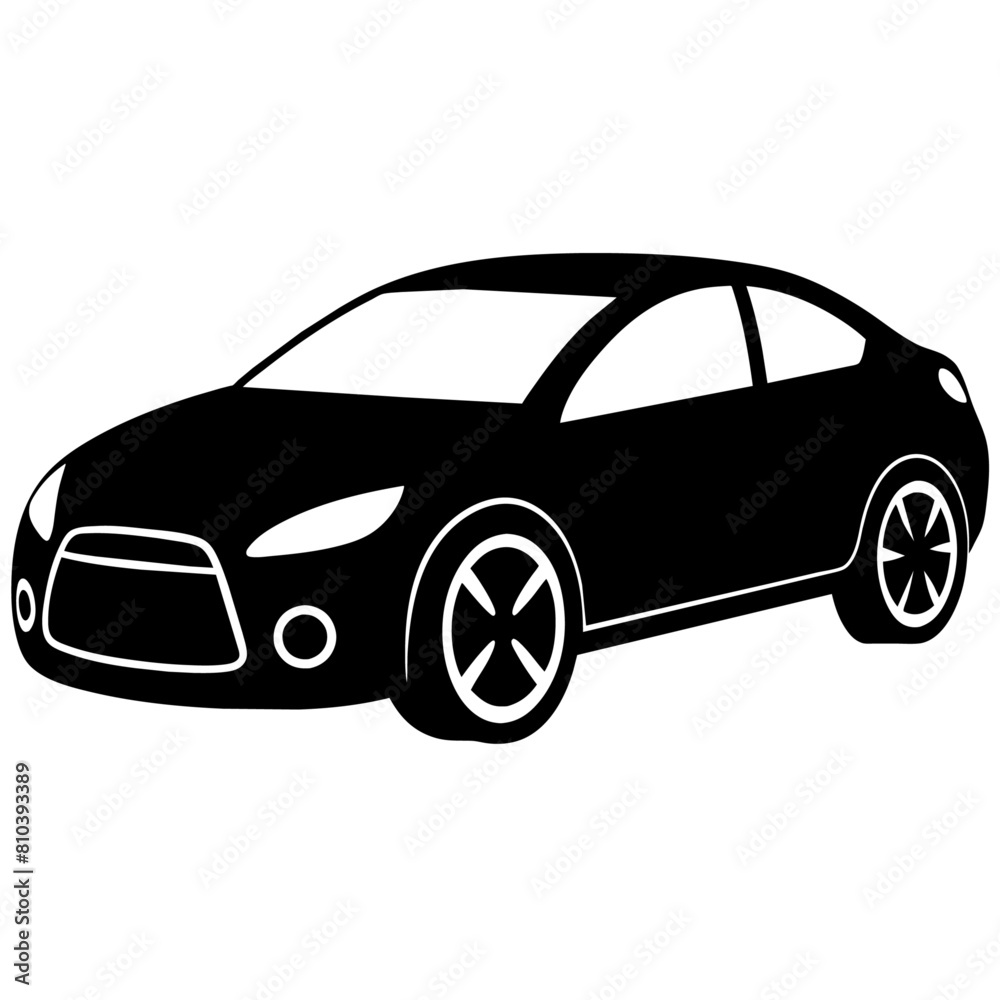 Fototapeta premium car silhouette illustration, silhouette vector isolated on a white background (60)