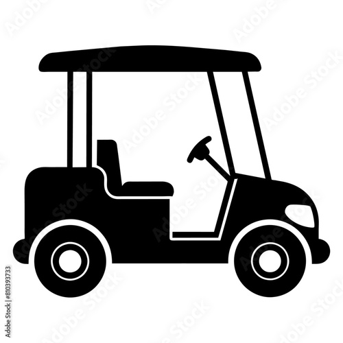 Golf cart vector silhouette, black color silhouette, white background (5)