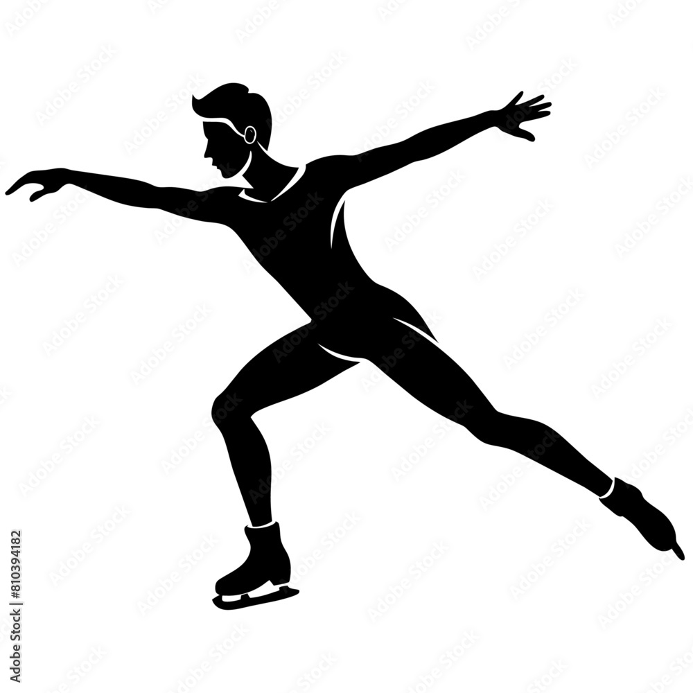 Man figure skating silhouette vector isolated on a white background (24) Man figure skating silhouette vector isolated on a white background (24)