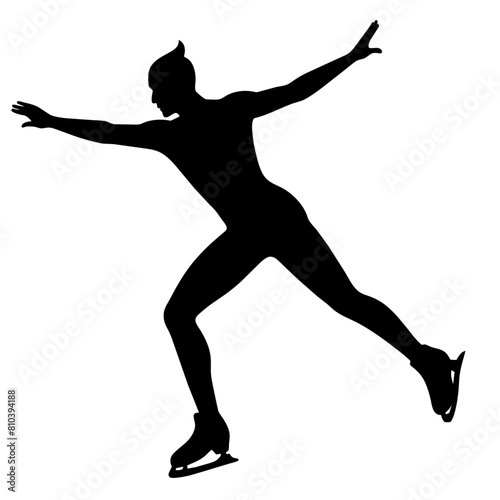 Man figure skating silhouette vector isolated on a white background  27 